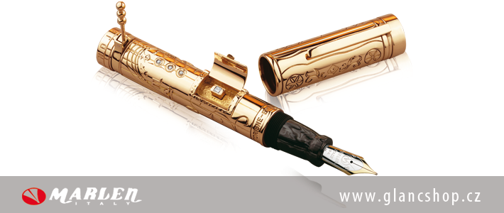 luxusn zlat plnic pero Marlen Pens, kolekce CADRANE SOLAIRE, www.glancshop.cz