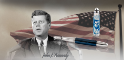 luxusn stbrn plnic pero John F. Kennedy - pohled 1 - www.glancshop.cz