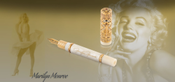 luxusn zlat plnic pero s diamanty Marilyn Monroe - pohled 1 - www.glancshop.cz