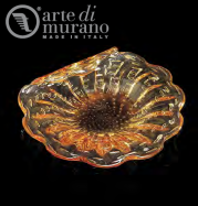 umleck msa z Murano skla jantarov, zlat 36x29cm 40