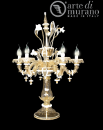 luxusn stoln lampa z Murano skla vka 70cm pro 6 rovek 