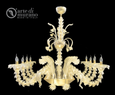 luxusn lustr z Murano skla 100x100cm, vka 90cm pro 8 rovek - www.glancshop.cz