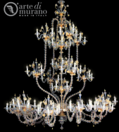 luxusn lustr z Murano skla prmr 255cm, vka 300cm kil, zlat 6 - www.glancshop.cz
