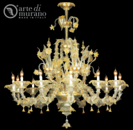 luxusn lustr z Murano skla prmr 130cm, vka 130cm k횝l, zlat 15 - www.glancshop.cz