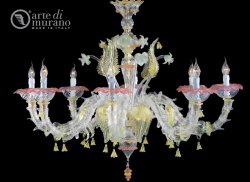 luxusn lustr z Murano skla prmr 100cm, kitl multicolor