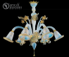 luxusn lustr z Murano skla prmr 90cm, vka 85cm modr, zlat 24 - www.glancshop.cz