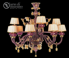 luxusn lustr z Murano skla prmr 105cm, vka 100cm 8+4 26