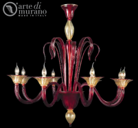 luxusn lustr z Murano skla prmr 90cm, vka 90cm 28