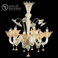 luxusn lustr z Murano skla prmr 70cm, vka 72cm bl, zlat 30 - www.glancshop.cz