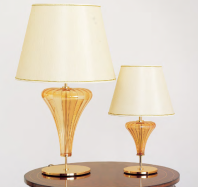 luxusn stoln lampa z Murano skla vka 77cm jantar 2