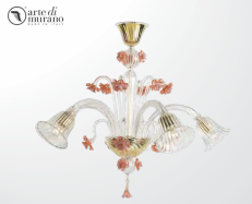 luxusn lustr z Murano skla prmr 85cm, vka 80cm pink 39
