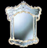 luxusn umleck zrcadlo z Murano skla 74x91cm 21