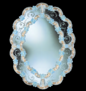 luxusn umleck zrcadlo z Murano skla 60x80cm 22