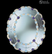 luxusn umleck zrcadlo z Murano skla 80x95cm 23