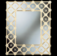 luxusn umleck zrcadlo z Murano skla 100x120cm 28