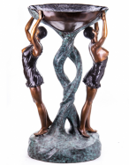 velk bronzov socha Art Deco Fontna s tanenicemi - pohled 1 - www.glancshop.cz