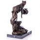 bronzov socha na mramorovm podstavci Leopardi 56 - pohled 4 - www.glancshop.cz