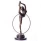bronzov socha na mramorovm podstavci Gymnastka 87 - pohled 3 - www.glancshop.cz