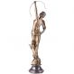 bronzov� socha na mramorov�m podstavci Diana s lukem a psem 39 - pohled 3 - www.glancshop.cz