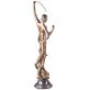 bronzov� socha na mramorov�m podstavci Diana s lukem a psem 39 - pohled 4 - www.glancshop.cz