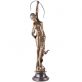 bronzov� socha na mramorov�m podstavci Diana s lukem a psem 39 - pohled 5 - www.glancshop.cz