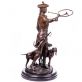 bronzov� socha na mramorov�m podstavci lovec se psi 51 - pohled 3 - www.glancshop.cz