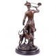 bronzov� socha na mramorov�m podstavci lovec se psi 51 - pohled 4 - www.glancshop.cz