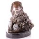 bronzov socha na mramorovm podstavci Lev 62 - pohled 4 - www.glancshop.cz