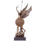 bronzov socha na mramorovm podstavci archandl Uriel 66 - pohled 2 - www.glancshop.cz