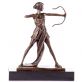 bronzov socha na mramorovm podstavci Diana 113 - pohled 1 - www.glancshop.cz