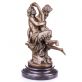 bronzov socha na mramorovm podstavci Satyr a Nymfa 114 - pohled 1 - www.glancshop.cz