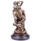 bronzov socha na mramorovm podstavci Satyr a Nymfa 114 - pohled 4 - www.glancshop.cz