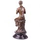 velk bronzov socha na mramorovm podstavci ena s kvtinou 73 - pohled 3 - www.glancshop.cz