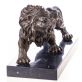 bronzov� socha na mramorov�m podstavci Lev 51 - pohled 2 - www.glancshop.cz