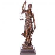bronzov socha na mramorovm podstavci Justitia 78