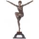 bronzov socha tanenice na mramorovm podstavci Art Deco 82 - pohled 1 - www.glancshop.cz