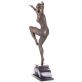 bronzov socha tanenice na mramorovm podstavci Art Deco 82 - pohled 2 - www.glancshop.cz