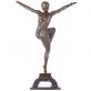 bronzov socha tanenice na mramorovm podstavci Art Deco 82 - pohled 3 - www.glancshop.cz