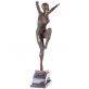 bronzov socha tanenice na mramorovm podstavci Art Deco 82 - pohled 4 - www.glancshop.cz