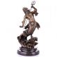 bronzov socha na mramorovm podstavci Neptun 66 - pohled 1 - www.glancshop.cz