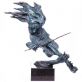velk bronzov socha s patinou Houstlistka na podstavci 88 - pohled 1 - www.glancshop.cz