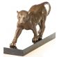 bronzov� socha na mramorov�m podstavci leopard 1 - pohled 2 - www.glancshop.cz