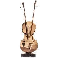 modern� socha z nerez oceli na mramorov�m podstavci 4