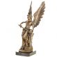 bronzov� socha And�l s me�em na mramorov�m podstavci 100 - pohled 2 - www.glancshop.cz