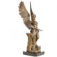 bronzov� socha And�l s me�em na mramorov�m podstavci 100 - pohled 6 - www.glancshop.cz