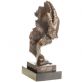 bronzov� modern� socha na podstavci Obli�ej s rukou 106 - pohled 3 - www.glancshop.cz