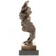 bronzov� modern� socha na podstavci Obli�ej s rukou 106 - pohled 4 - www.glancshop.cz