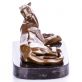 bronzov� socha Panter na mramorov�m podstavci 47 - pohled 3 - www.glancshop.cz