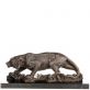 bronzov� socha na mramorov�m podstavci Tygr 14 - pohled 3 - www.glancshop.cz