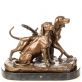 bronzov� socha Love�t� psi na mramorov�m podstavci 29 - pohled 1 - www.glancshop.cz